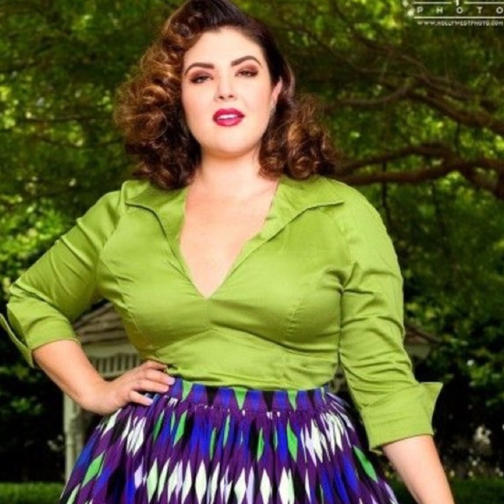 Lauren Top Green Pinup Couture Laura Byrnes